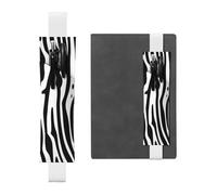 White Leather Pen Holder Bookmark YYHWHJDE Zebra Print Prints Adjustable Elastic Band 8.3-1.8 inch for notebooks Diaries Hardcover Journal
