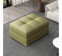 White Leather Storage Bench & Foot Stool - Stylish Pouffe Footrest & Shoe Change Seat for Bedroom & Living Room - Versatile End of Bed & Bathroom Vanity(80x60x43cm)