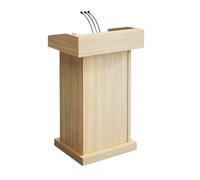 White Lectern Podium Stand, Floor-Standing Speech Reception with Storage Shelf, Wood Church Podium for Conference, Auditorium, School Events, Public Speaking