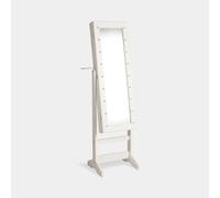 White LED Armoire Storage Mirror