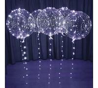 White LED Balloons Light up Bobo Party Balloons DIY kit-Clear Cold White LED Balloons for Helium or Air (cold white, 6 pack)