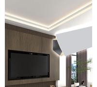White LED Crown Molding Aluminum Channel, Indirect Lighting Trim for Ceiling/Wall Corner(2.4 m/7.8 ft)