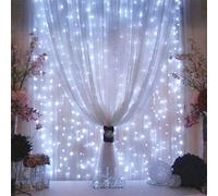 White LED Light Curtain Backdrop Drape Portable Wedding Stage Photo Studio Background (White, 3m x 3m)