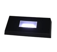 White LED Light Display Base, Rectangular Illuminated Stand, Black, 20x9cm, 5 LED Lights, with UK Power Adapter (Light Base Only)