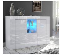 (White LED Lights) White Cabinet Cupboard Sideboard Gloss & Matt Clifton05 LED Light