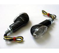 White LED Mini Blinker Cat-Eye Carbon 20mm Clear LED Signals