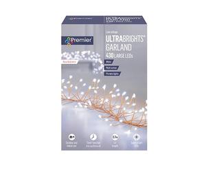 White LED Pin Lights Christmas Ultrabrights 430 2.7m Indoor Outdoor Rose Gold