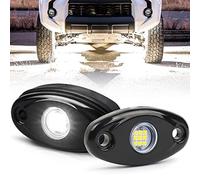 White LED Rock Lights, POVTOR 2 Pods Underglow LED Rock Light Kit Waterproof IP68 Under Body Wheel Well Lights Compatible with Truck Pickups Cars ATV UTV SUV Motorcycle Boat