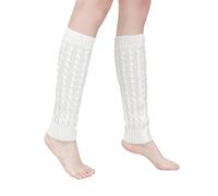 White Leg Warmers,Knitted Leg Ankle Warmer,Winter Knit Crochet Women's,Lady Fashion Long Boot Cuff Knee Sock,Soft Over Legwarmer,for Girls Women Kids warmBallet Dance Ice Skating Yoga Warm Accessories