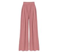 White Leggings for Women Women's Solid Color Casual Elastic Waist Pants Wide Leg Pants Plus Size Loose Pants Denim Boots for Women (RD1, XXL)