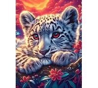 White Leopard Cub in A Magical Glow 300 Piece Jigsaw Puzzle for Adults Wildlife Pet Jigsaw Family Road Trip Activity Vibrant Whimsical Design Great Gift for Travelers 300 PCS