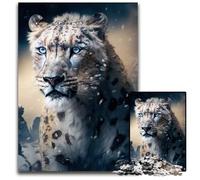 White Leopard JigsawPuzzle 1000 Pieces for Adults Wooden Puzzles Family Interactive Game Craft Gift with Colorful Artwork 1000 PCS(38x26cm)