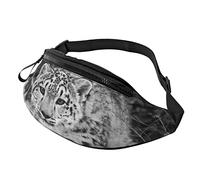 White Leopard Snow Fanny Pack for Women Men Fashion Waist Bag Animals Cute Fierce Funny Cool Wild Belt Bags with Adjustable Strap Casual Bum Bag for Cycling Workout Hiking Traveling Running Sport