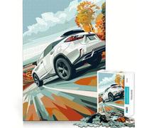 White Lexus RX on Road Jigsaw for Adults 1000 Pieces Brain Memory Game Laser Cut for Flawless Fit Unique Gift for Stress Relief (50x75cm)