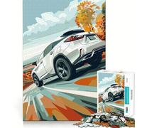 White Lexus RX on Road Jigsaw Puzzles 1000 Cognitive Skill Toy Smooth Burr Free Surface Relaxing Indoor Group Activity (38x52cm)