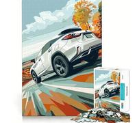 White Lexus RX on Road Jigsaw Puzzles for Adults 1000 Mind Boost Game Uniform Size Precise Pieces Travel-friendly Brain Game Gift (38x26cm)
