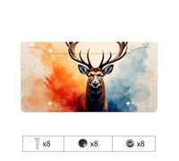 White License Plate Frame Colorful Abstract Deer Portrait License Plate Girly License Plate Frames License Plate Frames Fo