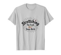 White Lie Humor: Stretching The Truth Since Birth T-Shirt, Men, Silver, XXL