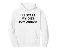 White Lie Ill Start My Diet Tomorrow Party Funny Eating Food Pullover Hoodie
