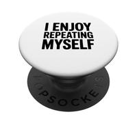 White Lie Teacher School Humor I enjoy Repeating Men's PopSockets Adhesive PopGrip
