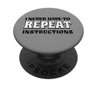 White Lie Teacher School Humor I Never Have to Repeat Men PopSockets Adhesive PopGrip