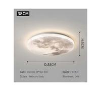 (White light, 48CM-36W) Moon balcony ceiling lamp LED creative personality bedroom lamp Nordic modern style ins warm romantic room moon lamp
