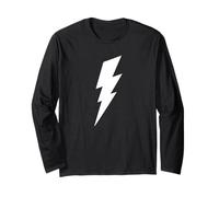 White Lightning Bolt - Minimalist Energy Symbol Long Sleeve T-Shirt