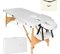 Tectake Massage Table 2-Zone Freddi 5cm Padding and Bag - White, White