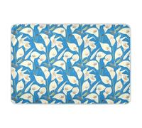 White Lilies Blue Extra Large Resuable Diaper Mats Water Resistant Flat Crib Pads Skin-Friendly Bed Liners for Infant Baby 52" L x 34" W
