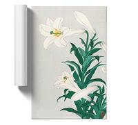 White Lilies by Ohara Koson Design | Unframed Wall Art Print | Ready to Frame Poster | Modern Home Decor Picture | Artwork for Living Room, Bedroom, Kitchen or Office | A2 (42x59.4 cm)