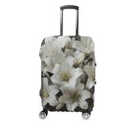 White Lily Bouquet Suitcase Covers Luggage Protector - Travel Elastic Baggage Case Protective, Washable Anti-scratch Large Suit Case Cover for Suitcases Fits 19-32 Inch Luggages, white, Small, Flower