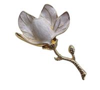 White Lily Brooches for Women, Gold Lapel Flower Pin in a Gift Bag