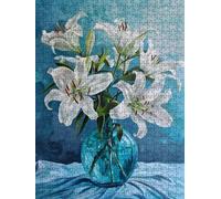 White Lily Flower Jigsaw Puzzle 6000 Piece, Puzzles for Adults 6000, The Impossible Challenge, Jigsaw Puzzle Games Classic Educational, Wooden Puzzles, for Home Wall Decoration Gift FNKL1-20