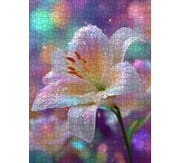White Lily Flower Jigsaw Puzzles for Adults 3000, 3000 Piece Jigsaw Puzzles, Classic Educational Jigsaws, Impossible de Assemble Handmade, Challenging Puzzle, Fun Family Activities FNKL0-19