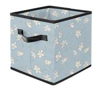 White Lily Foldable Fabric Storage Cubes with Reinforced Handles - Large Collapsible Organizer Bins for Blankets, Space-Saving Home Storage Solution