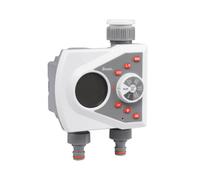 White Line Dual Outlet Electronic Water Timer Controller 2 Zone Lcd Eco Mode 1 240 Min Programming