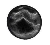 White Line Pattern Spare Tire Cover PVC Leather Spare Wheel Cover Dustproof Waterproof Jeep Tire Cover for 34inch Camper, RV Trailer, Truck, SUV Fit Diameter 28-34 Inch
