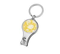 White Line Peonies and Daisies on Yellow Nail Clippers Toenail Clipper Cutters Professional Nail Trimmer Nail Cuticle Cutter for Women Men