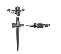 White Line Pulsating Garden Sprinkler With Ground Spike And Quick-Connect For Up To 17M² Coverage