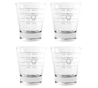 White Lined Espresso Shot Glass Measure for Coffee Espresso Machines - 85ml - by EDESIA ESPRESS - 4 Pack