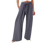 White Linen Trousers for Women UK Flowy Trousers Women Trouser Style Lounge Pants Green Linen Trousers Womens Womens Summer Trousers Women's Yoga Trousers