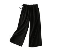 White Linen Trousers Womens Petite High Waist Wide Leg Trousers Grey Trousers Womens Wide Leg Lounge Pants Comfy Trousers for Women Cotton Pants for Women UK