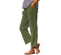 White Linen Trousers Womens with Zip Summer Loose Palazzo Lounge Pants with Pockets Elastic Waist Wide Leg Boho Trousers Ladies Casual Tracksuit Bottom Joggers Day Prime 2025
