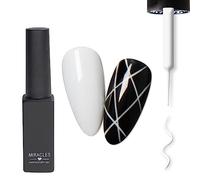 White Liner Pen Gel Nail Polish, Painting Drawing UV Led Gel Polish Set, Classic DIY 3D Gel Nail Paint Nail Gel Polish, Pen Tool, Pull Line Pen for Nail Manicure