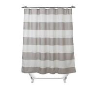 White Lines Shower Curtain Washable Bath Curtains,with 12 Hooks and Weighted Hem,Fabric Shower Curtains Outdoor Waterproof Polyester for Bath Tub and Shower Stall,120x190cm W48*L75 Inch