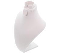 White Lint Necklace Display Bust Stand for Pendant Chain Showcase