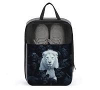 White Lion Alone Among Sea of Panthers Shoe Bag for Travel Daily Use Anti-dust Storage Carrier Golf Shoe Pouch
