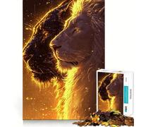 White Lion And The Panther Jigsaw Puzzles 1000 Piece for Adults Recall Fun Play Firm Fit Secure Assembly Family Fun Night Activity (38x26cm)