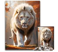 White Lion Autumn1000 Piece Jigsaw Puzzles for Adults Paper Puzzles Birthday Gift Idea Challenging Brain Teaser Game 1000 PCS(38x26cm)