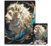 White Lion Feathers Puzzles 1000 Pieces for Adults paper Jigsaw DIY Decoration Brain Challenge for Adult Family 1000 PCS(38x26cm)